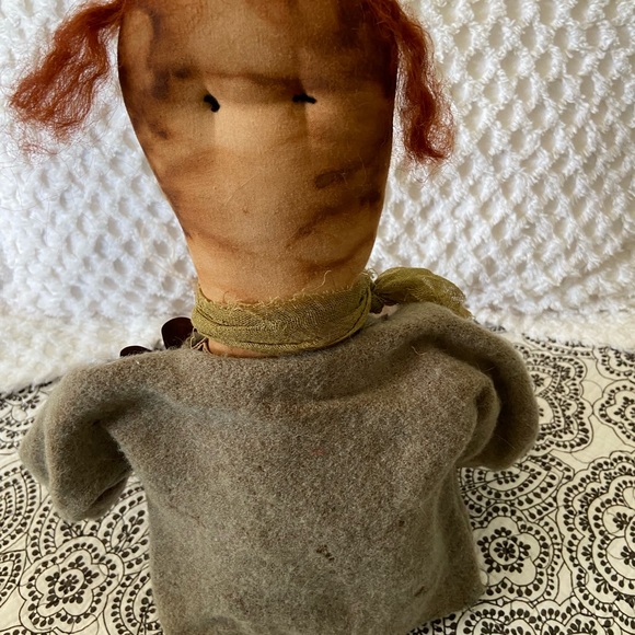Primitive Handmade Folk Art Raggedy Ann Doll “Turnip” - Picture 7 of 10